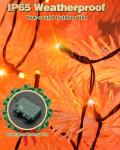 Dalugo Christmas Lights Red Orange Yellow, 5M 50 LED Battery Operated Fireplace Lights with Timer, IP65 Waterproof Indoor Outdoor Battery Fairy Lights for Christmas Decorations(Green Wire)
