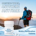 Water Purification Tablets (100 Count) - Emergency Water Treatment for Camping, Survival & Travel - Iodine-Free NaDCC Formula, No Chemical Aftertaste - Essential Addition to First Aid & Survival Kits