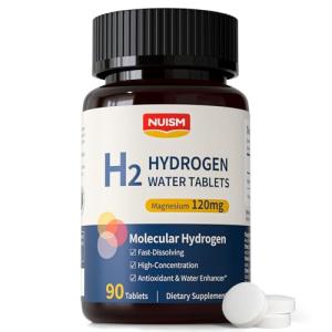 Nuism Hydrogen Water Tablets with Magnesium,Hydrogen Tablets for Drinking Water,Antioxidant and Cellular Health Support, H2 Molecular Tabs,90 Tablets