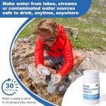 Water Tablets Purification for Drinking (100 Count) - Water Filtration System Survival for Camping, Boating, Hiking, Backpacking, Emergencies - Portable Water Treatment for Safe Drinking Anywhere
