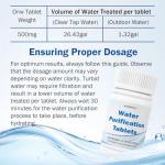 500mg Water Purification Tablets (100 Count) - Water Purifier Tablets for Emergency Water - Hiking, Camping, Survival, Backpacking, RVs - Water Purifier Treatment Tablets for Safe Drinking Anywhere