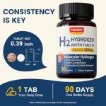 Nuism Hydrogen Water Tablets with Magnesium,Hydrogen Tablets for Drinking Water,Antioxidant and Cellular Health Support, H2 Molecular Tabs,90 Tablets