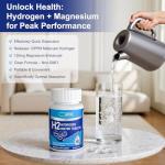 Natprime Hydrogen Water Tablets - H2 Molecular Hydrogen Tablets for Drinking Water with Magnesium, 12 PPM Mineral Supplements for Antioxidant, Mental Clarity, Cognitive, Recovery & Energy - 90 Counts