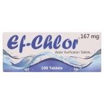 Ef-Chlor Water Purification Tablets 167 mg - Potable Water Treatment Ideal for Emergencies, Survival, Travel, and Camping, Purifies (5.2-6.6) Gallons Water in 1 Tablet (Pack of 100 Tablets)