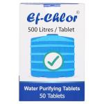 Ef-Chlor Overhead & Underground Water Tank Purification Tablets/Pills 1.67gm Jar of 50 Tablets Having 3 Years Shelf Life 1 Tablet Purifies 132 Gallons Water
