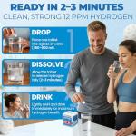 Premium Mineral Hydrogen Water Tablets – 63 Count Molecular H2 Tablets (12 PPM) for Drinking Water with Magnesium