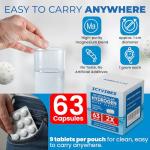 Premium Mineral Hydrogen Water Tablets – 63 Count Molecular H2 Tablets (12 PPM) for Drinking Water with Magnesium