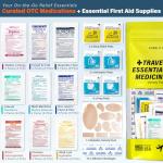 EVERLIT CARE Travel Essential Medicine First Aid Kit I Bonus Medical Supplies I TSA Compliant Mini Size Medkit for Traveling Camping Trips Individually Packed 64 Tablets (Refill Pack)