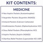 MFASCO - 7 in 1 - Travel Size Medicine Kit - TSA Approved | 28 First Aid Emergency OTC Medicine Packets for Cruise & International Travel | Compact Med Refill for Traveling & Office Assembled in USA