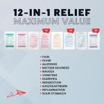 Roamwell Essential Travel Medicine Kit, OTC Travel Medication, TSA Approved (Business | 18 Tablets)