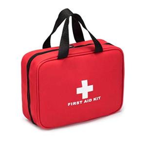 Jipemtra Red First Aid Bag Empty Travel Rescue Pouch First Responder Storage Compact Survival Medicine Bag for Car Home Office Kitchen Sport Outdoors