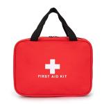 Jipemtra Red First Aid Bag Empty Travel Rescue Pouch First Responder Storage Compact Survival Medicine Bag for Car Home Office Kitchen Sport Outdoors
