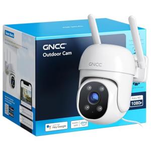 GNCC 1080P Home Security Camera Outdoor Surveillance with AI Motion Detection,360°View Pan-Tilt, 2.4G WiFi, Color Night Vision, IP65 Waterproof, 24/7 Recording, Two-Way Audio, Cloud & SD Card Storage