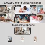 DateNexa 4K Spy Camera WiFi Hidden Camera Clock 170 Wide Angle Wireless Home Office Security Indoor Secret Camera Nanny Spy Cam Surveillance Camera App Control Night Vision Motion Detection (Black)