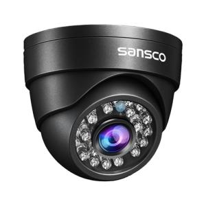 SANSCO 2MP HD CCTV Security Dome Camera, AHD 1920x1080p Pixels IP66 Weatherproof and Vandalproof, Add-on Wired Cam for DVR Video Surveillance System (Non-WiFi)