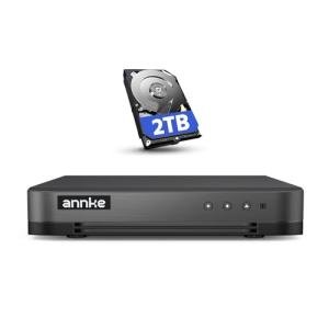 ANNKE 16CH 1080P Lite Hybrid 5-in-1(TVI/AHD/CVI/CVBS/IPC) CCTV AI DVR, Human/Vehicle Detection, H.265+ Security 16 Channel Surveillance Digital Video Recorder with 2TB Hard Drive, Easy Remote Access