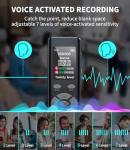 DISTANCEE 64GB Digital Voice Recorder Device 7-Level Voice Activation Audio Recording Device 20-Level DSP Clarity Control Dictaphone Voice Recorder Voice Activated Recorder with Playback