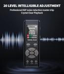 DISTANCEE 64GB Digital Voice Recorder Device 7-Level Voice Activation Audio Recording Device 20-Level DSP Clarity Control Dictaphone Voice Recorder Voice Activated Recorder with Playback