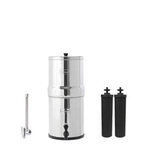 Royal Berkey Gravity-Fed Water Filter System with 2 Black Berkey Elements Plus Deluxe 10" Stainless Steel Berkey Water View Spigot