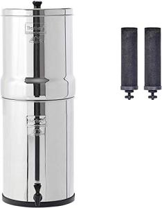 Crown Berkey Gravity-Fed Stainless Steel Countertop Water Filter System 6 Gallon with 2 Authentic Black Berkey Elements BB9-2 Filters