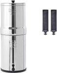 Crown Berkey Gravity-Fed Stainless Steel Countertop Water Filter System 6 Gallon with 2 Authentic Black Berkey Elements BB9-2 Filters