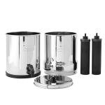 Big Berkey Gravity-Fed Stainless Steel Countertop Water Filter System 2.25 Gallon with 2 Authentic Black Berkey Elements BB9-2 Filters