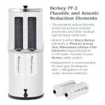 Set of Authentic Berkey PF-2 Fluoride and Arsenic Reduction Elements + Phoenix Gravity New Millennium Edition Filter Elements Combo Packs (2 Filters)