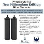 Set of Authentic Berkey PF-2 Fluoride and Arsenic Reduction Elements + Phoenix Gravity New Millennium Edition Filter Elements Combo Packs (2 Filters)
