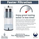 Berkey - Phoenix Gravity New Millennium Edition Water Filter Elements (Set of 2) - NMCL Endorsed Replacement in Lieu of Black Berkey Elements BB9-2