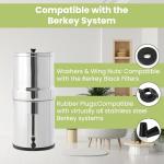PIHIL Replacement Kit for Berkey Water Filter System Elements,Suited for Berkey Gravity Filter System and Black Activated Carbon Water Filters, 4 Washers, 4 Wing nuts and 4 Silicone Blocking Plugs