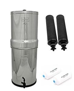 Crown Berkey Gravity-Fed Water Filter System 6 Gallon with 2 Black Berkey Elements, 2 PF-2 Fluoride and Arsenic Reduction Elements