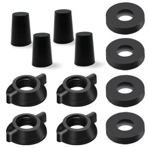 Replacement Kit for Berkey® Water Filter System Elements - 4 wing nut, 4 Washers & 4 water filter hole plugs Compatible with Berkey® Gravity Water Filter System and Black Activated Carbon Filters
