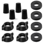 Replacement Kit for Berkey® Water Filter System Elements - 4 wing nut, 4 Washers & 4 water filter hole plugs Compatible with Berkey® Gravity Water Filter System and Black Activated Carbon Filters