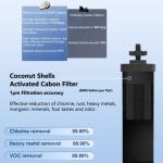 Gunneran Berkey Gravity Water Filter Replacement, 2 Black Carbon Filters & 2 White Fluoride Filters, Compatible with Berkey Purifiers, Pack of 4 ﻿