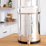 Travel Berkey Gravity-Fed Water Filter System with 2 Black Berkey Elements Plus Deluxe 7" Stainless Steel Water View Spigot
