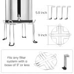 Omoojee Water Filter Stand 6" Tall by 9" Wide Compatible with Berkey Big, Royal and Travel System, Countertop Stainless Steel Stand for Gravity Fed Water Water Coolers with Max 9" in Diameter