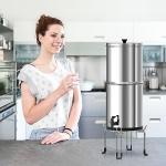 Gravity-Fed Water Filter System Stand, Detachable Stainless Steel Stand Compatible with Berkey Water Filter System Countertop, 9.25" Diameter by 5.9" Tall