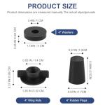 Replacement Kit for Berkey Water Filter- Compatible with Berkey Gravity Water Filters & Black Carbon Filters, Water Filter Hole Blocking Plugs Parts- 4 Set Wing Nuts, Washers & Silicone Blocking Plugs