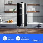 Culligan MaxClear 2.25 Gallon Gravity Water Filter System, Brushed Stainless-Steel Countertop Water Filter NSF/ANSI Certified to Reduce Microplastics, Lead & Total PFAS, with 1 Ceramic Filter
