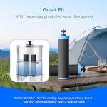 Waterdrop Alkaline Water Filter, Replacement for Berkey® BB9-2® Black Filters and Berkey® Gravity Water Filter System, Up to PH 9.2 (Pack of 2)