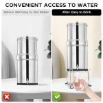 Omoojee Water Filter Stand 6" Tall by 9" Wide Compatible with Berkey Big, Royal and Travel System, Countertop Stainless Steel Stand for Gravity Fed Water Water Coolers with Max 9" in Diameter