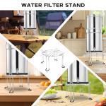 Omoojee Water Filter Stand 6" Tall by 9" Wide Compatible with Berkey Big, Royal and Travel System, Countertop Stainless Steel Stand for Gravity Fed Water Water Coolers with Max 9" in Diameter