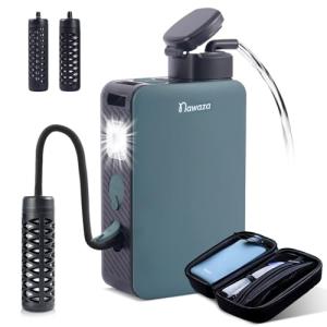 Nawaza Portable Electric Water Filter - 0.01 Micron Outdoor Camping Water Purifier for Hiking, Camping Water Filtration System Survival,Travel and Emergency-Green