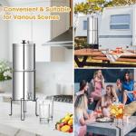 Gyykzz Water Filter Stand 8'' Tall 9'' Diameter Match for Berkey Big and Travel System, Stainless Steel Stand with Rubberized Non-Skid Feet, Countertop Stand for Most Medium Gravity Fed Water Coolers