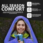 ZENO Sleeping Bag | Sleeping Bags For Adults | Waterproof & Lightweight | 4 Season Sleeping Bag | Includes Lightweight Carry Bag | Ideal For Cold & Warm Weather | Comfort Padded (Blue)