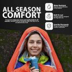 ZENO Sleeping Bag Red | Sleeping Bags For Adults | Waterproof & Lightweight | 4 Season Sleeping Bag | Includes Lightweight Carry Bag | Ideal For Cold & Warm Weather | Comfort Padded