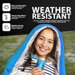 ZENO Sleeping Bag | Sleeping Bags For Adults | Waterproof & Lightweight | 4 Season Sleeping Bag | Includes Lightweight Carry Bag | Ideal For Cold & Warm Weather | Comfort Padded (Blue)