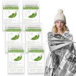 MOXYOY Emergency Blankets, Survival Foil Thermal Blanket 210×130 cm, Foil Mylar Thermal Blankets for Outdoors, Camping, Hiking (Silver Pack of 6)