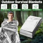 MOXYOY Emergency Blankets, Survival Foil Thermal Blanket 210×130 cm, Foil Mylar Thermal Blankets for Outdoors, Camping, Hiking (Silver Pack of 6)