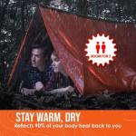 Anlayliay Outdoor Insulated Emergency Tent 2 Person Waterproof Emergency Life Saving Insulated Includes Life Whistle Ripstop Tent